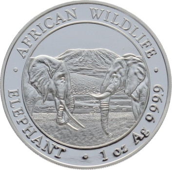 Somalia 100 Schilling Silber 2020 Elefant - 1 Unze Feinsilber